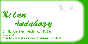 milan andahazy business card