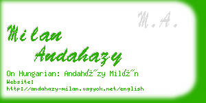 milan andahazy business card